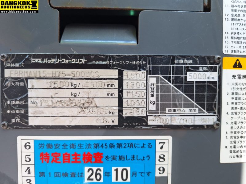 รถยก FBRMAW15-H75-500MCS-131AH4537